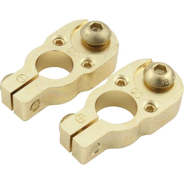 Quickcar Racing Products QRP57-620 Battery Terminals - Top-Mount Gold Plated Brass QRP57-620 - main